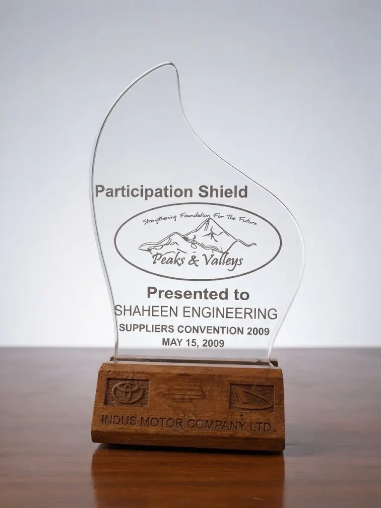 Participation Shield, Indus Motor Company Ltd., Suppliers Convention 2009 "Peaks & Valleys", 15 May 2009