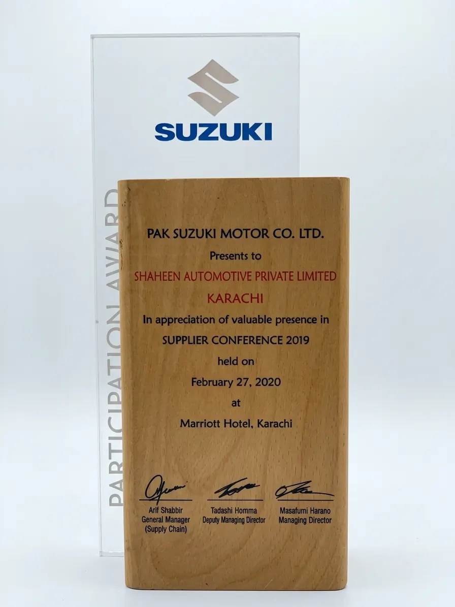 Supplier Conference Participation Award, Pak Suzuki Motor Co. Ltd., Supplier Conference 2019, Marriott Hotel Karachi, 27 February 2020
